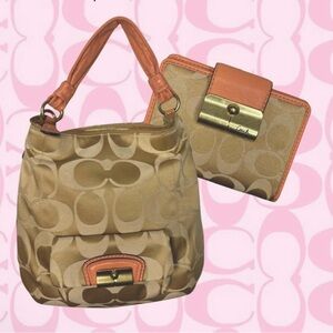 COACH Shoulder Bag AND Matching Wallet Set